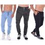 Imagem de Kit 3 Peças Calça Jeans Masculina Joguer Preto Azul Bege