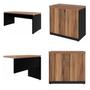 Imagem de Kit 3 Peças com Mesa para Escritório em L 170x160cm, com Dois Armários Baixos Espresso Móveis