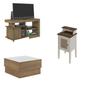 Imagem de Kit 3 Peças com Rack para TV até 42 Polegadas com Mesa de Centro e Mesa de Apoio Memphis