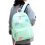 Imagem de Kit 3 Peças Mochila Juvenil Feminina Casual Lancheira Estojo Bonita Bolsa Transversal Escola Trabalho Mini Bolsinha Luxo