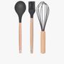 Imagem de Kit 3 Peças Utensílios Silicone Bambu Colher, Pincel e Fouet