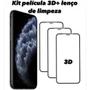 Imagem de Kit 3 Películas 3D Vidro + Capa Capinha Transparente Compatível com Iphone13