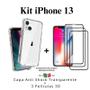 Imagem de Kit 3 Películas 3D Vidro + Capa Capinha Transparente Compatível com Iphone13