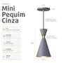 Imagem de Kit 3 Pendente Lustre Luminária Mini Pequim Cinza 24cm