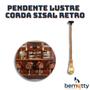Imagem de Kit 3 Pendente Lustre Luminária Vintage Corda Sisal Retro Rústico Com Soquete Bocal E27 Canopla De Metal Fio Para Teto