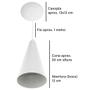 Imagem de Kit 3 Pendentes Cone Lowcost Aluminio Decoracao Branco