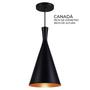 Imagem de Kit 3 Pendentes Luminária Tom Dixon Funil Balão Chapéu Preto com Cobre - Rei da Iluminação