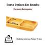 Imagem de Kit 3 Petisqueira Retangular Bambu Tira Gosto Amendoim Doce