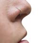 Imagem de kit 3 piercing nariz aço inox argola feminino masculino unissex moda original preto prata qualidade premium dourado
