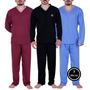 Imagem de Kit 3 Pijama de Inverno Blusa de Frio Masculino Manga Longa Calça Comprida - ALEX PRETO VINHO FROZEN
