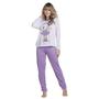 Imagem de Kit 3 Pijamas Longo Malha Estampado Feminino Inverno Blusa e Calça