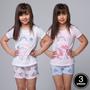 Imagem de Kit 3 Pijamas Malha Infantil Feminino Estampa Unicórnio