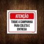 Imagem de Kit 3 Placa Atenção Toque Campainha Coleta