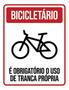 Imagem de Kit 3 Placa Bicicletário Obrigatório Tranca Própria 36X46