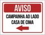 Imagem de Kit 3 Placa Campainha Lado Casa Cima Seta Esquerda 36X46