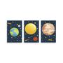 Imagem de Kit 3 Placa Decorativa Quadro Espaço Universo Galáxia Planetas Cometas Estrelas Infantil