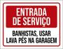 Imagem de Kit 3 Placa Entrada Serviço Banhistas Lava Pés Garagem 36X46