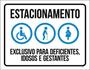 Imagem de Kit 3 Placa Estacionamento Deficientes Idosos 36X46