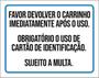 Imagem de Kit 3 Placa Favor Devolver Carrinho Imediatamente Após 36X46