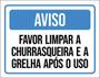 Imagem de Kit 3 Placa Favor Limpar Churrasqueira Grelha 36X46