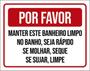 Imagem de Kit 3 Placa Favor Manter Banheiro Limpo Banho Rápido 36X46