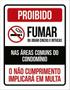 Imagem de Kit 3 Placa Fumar Jogar Áreas Comuns Condomínio 36X46