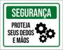 Imagem de Kit 3 Placa Segurança Proteja Seus Dedos E Mãos 36X46