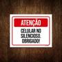 Imagem de Kit 3 Placa Sinalização - Atenção Celular Silencioso