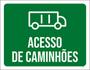 Imagem de Kit 3 Placas Acesso Caminhões Desenho