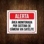 Imagem de Kit 3 Placas Alerta Área Monitorada Sistema Câmera Satelite