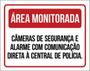 Imagem de Kit 3 Placas Área Monitorada Câmeras De Segurança E Alarme