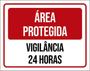 Imagem de Kit 3 Placas Área Protegida Vilância 24 Horas 36X46