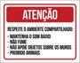 Imagem de Kit 3 Placas Atenção Ambiente Compartilhado Regras 36X46