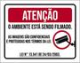 Imagem de Kit 3 Placas Atenção Ambiente Filmado Imagens Confidenciais