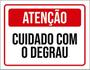 Imagem de Kit 3 Placas Atenção Cuidado Com Degrau Vermelha