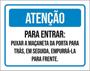 Imagem de Kit 3 Placas Atenção Entrar Puxar Maçaneta Porta Para Trás