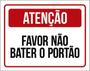 Imagem de Kit 3 Placas Atenção Favor Não Bater Portão Vermelha 36X46