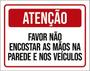 Imagem de Kit 3 Placas Atenção Favor Não Encostar Mãos Parede 36X46