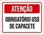 Imagem de Kit 3 Placas Atenção Obrigatório Capacete 36X46