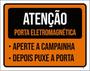 Imagem de Kit 3 Placas Atenção Porta Eletromagnética 36X46