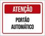 Imagem de Kit 3 Placas Atenção Portão Automático Vermelha 36X46