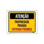 Imagem de Kit 3 Placas Atenção Propriedade Privada Entrada Proibida