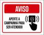 Imagem de Kit 3 Placas Aviso Aperta Campainha Ser Atendido