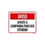 Imagem de Kit 3 Placas Aviso Aperte Campainha Para Ser Atendido