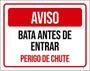 Imagem de Kit 3 Placas Aviso Bata Antes Entrar Perigo De Chute