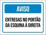 Imagem de Kit 3 Placas Aviso Entregas Portão Esquina Direita