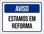 Imagem de Kit 3 Placas Aviso Estamos Em Reforma Azul 36X46