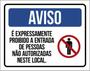 Imagem de Kit 3 Placas Aviso Expressamente Proibido Entrada Pessoas