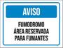 Imagem de Kit 3 Placas Aviso Fumodromo Área Reservada Para Fumantes