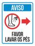 Imagem de Kit 3 Placas Aviso Higienete Favor Lavar Os Pés